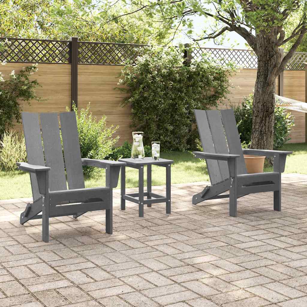 Hage Stol 3 pcs Lysegrå 80.5 x 74.5 x 92 cm Polyethylen vidaXL