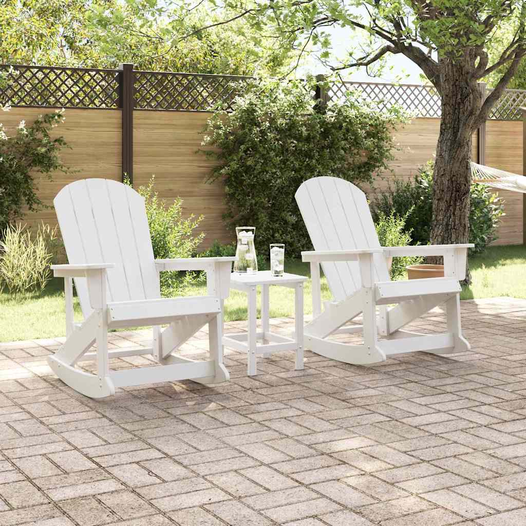 Hage lounge sett 3 pcs Hvit HDPE vidaXL