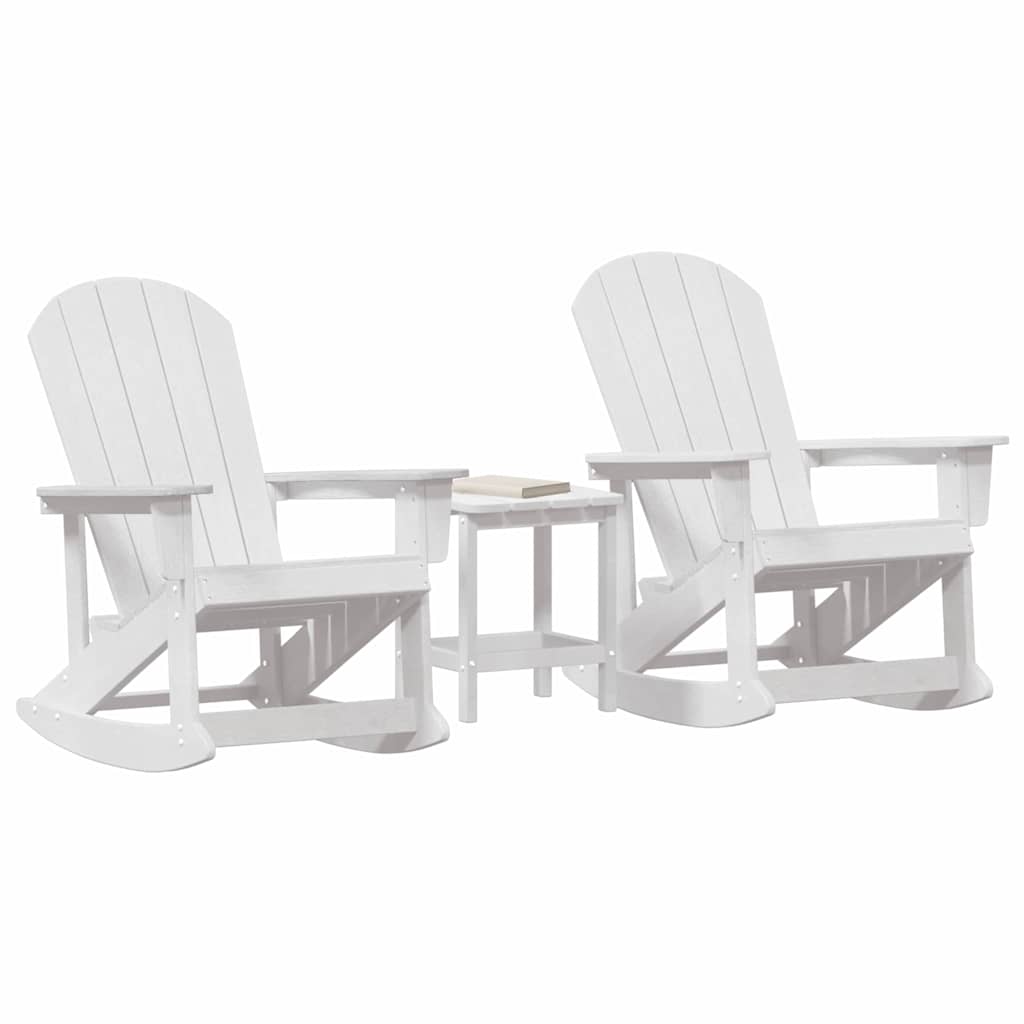 Hage lounge sett 3 pcs Hvit HDPE vidaXL