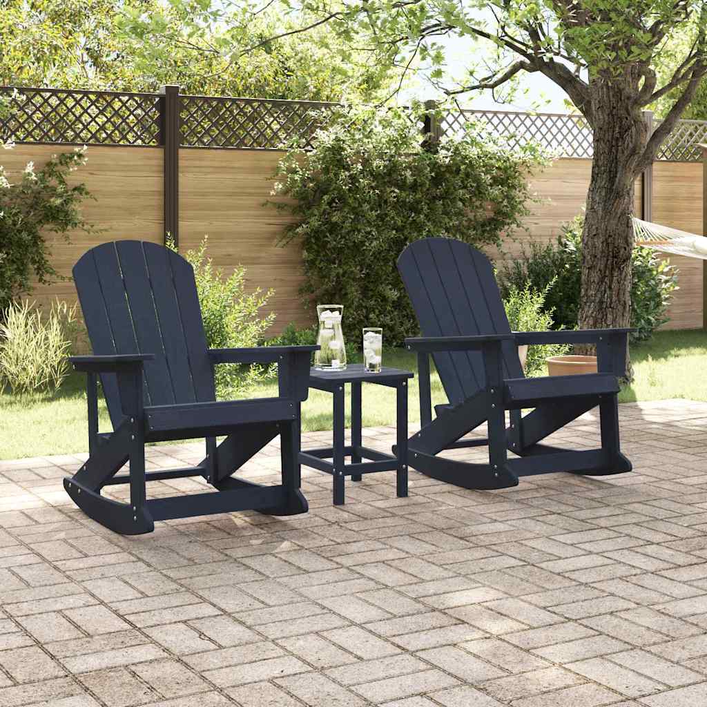 Hage lounge sett 3 pcs Marineblå HDPE