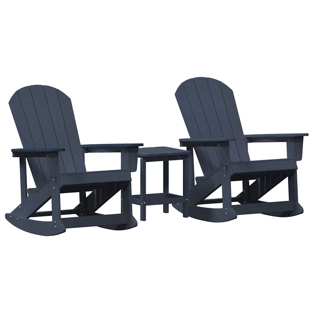 Hage lounge sett 3 pcs Marineblå HDPE