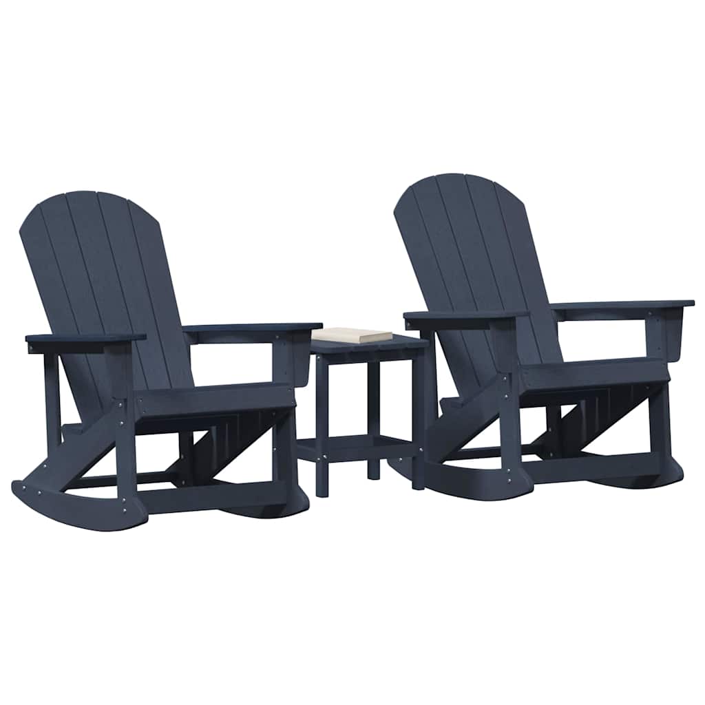 Hage lounge sett 3 pcs Marineblå HDPE