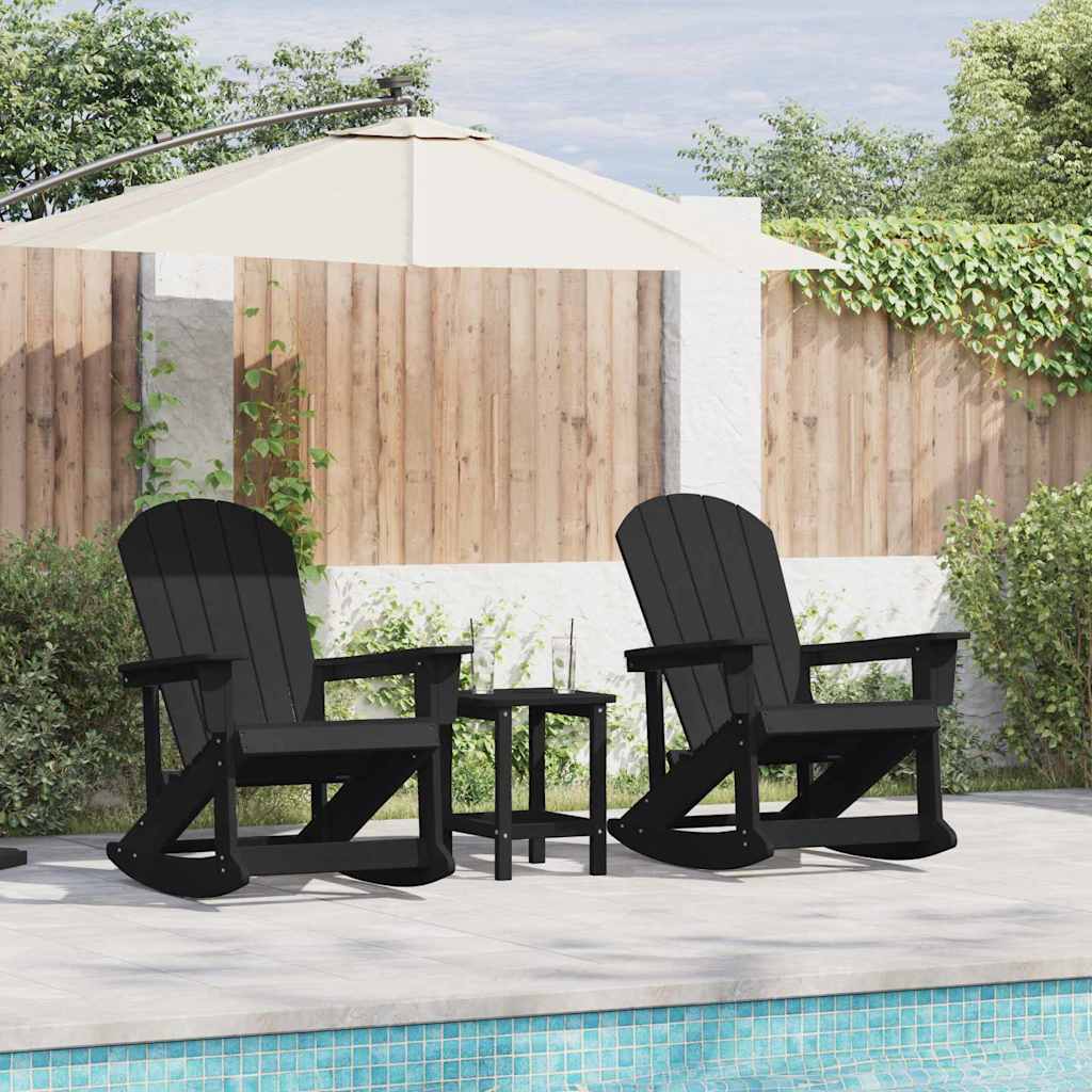 Hage lounge sett 3 pcs Svart HDPE