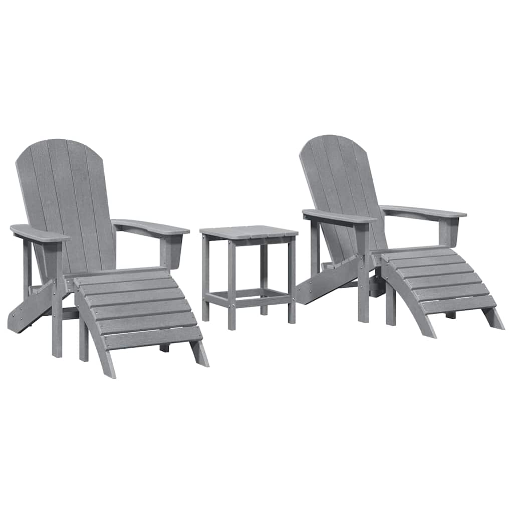 Hage Stol 3 pcs Lysegrå Polyethylen