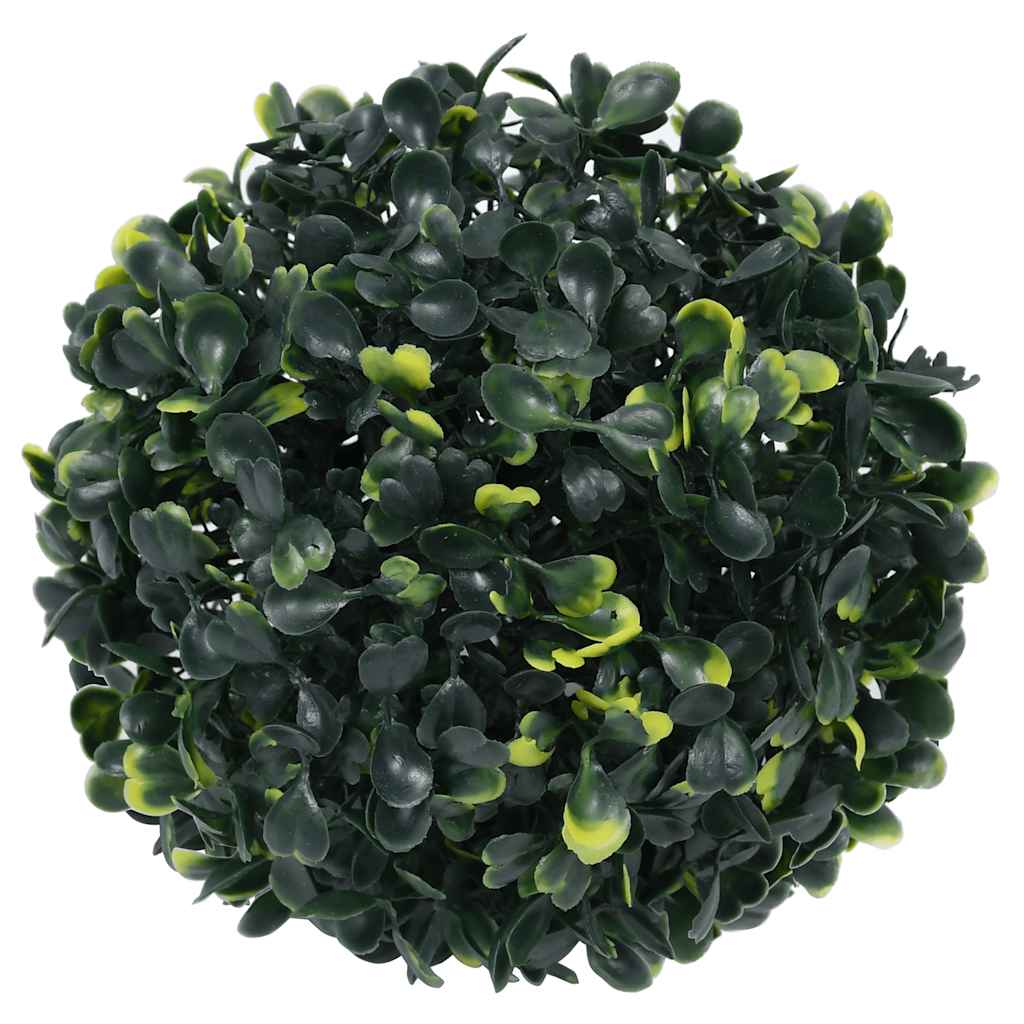 Kunstige buksbomballer med LED-lys 2 stk grønn 22 cm