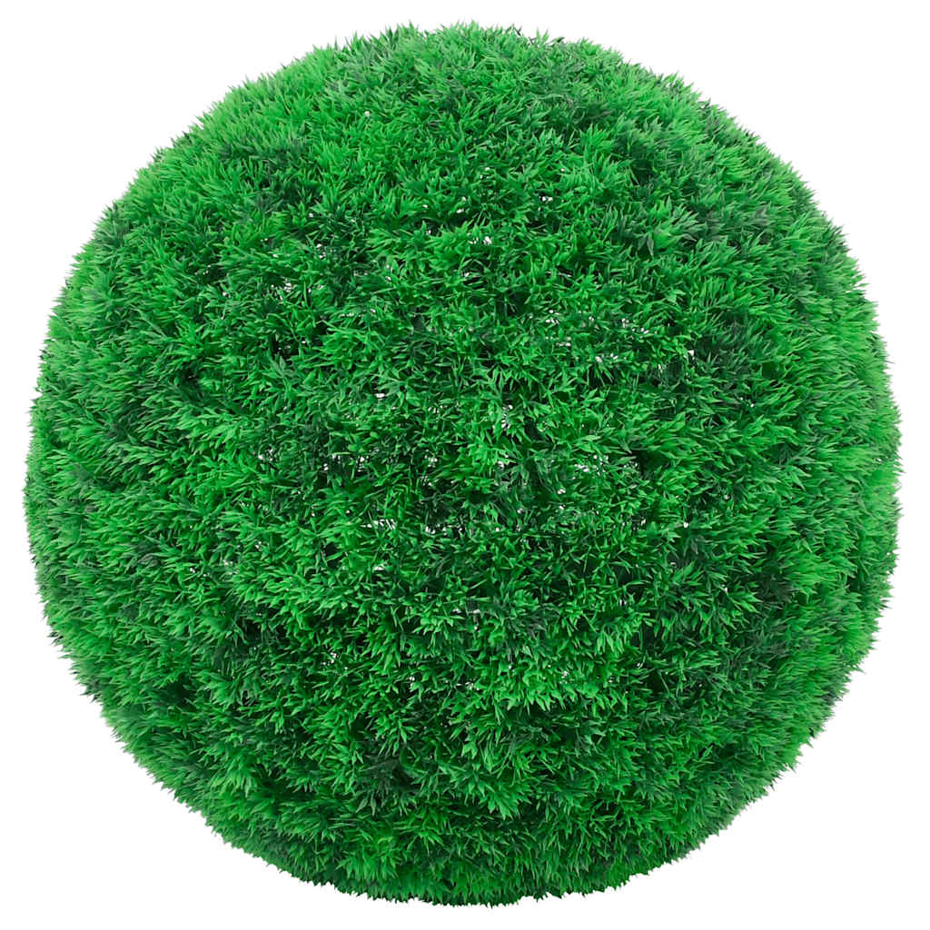 Kunstige buksbomballer med LED-lys 2 stk grønn 35 cm