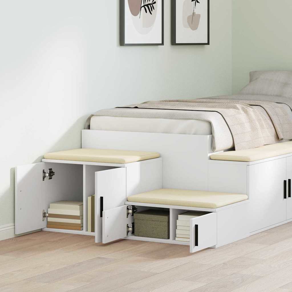 Oppbevaringsskap 2 pcs Hvit 127 x 41 x 40 cm Konstruert tre