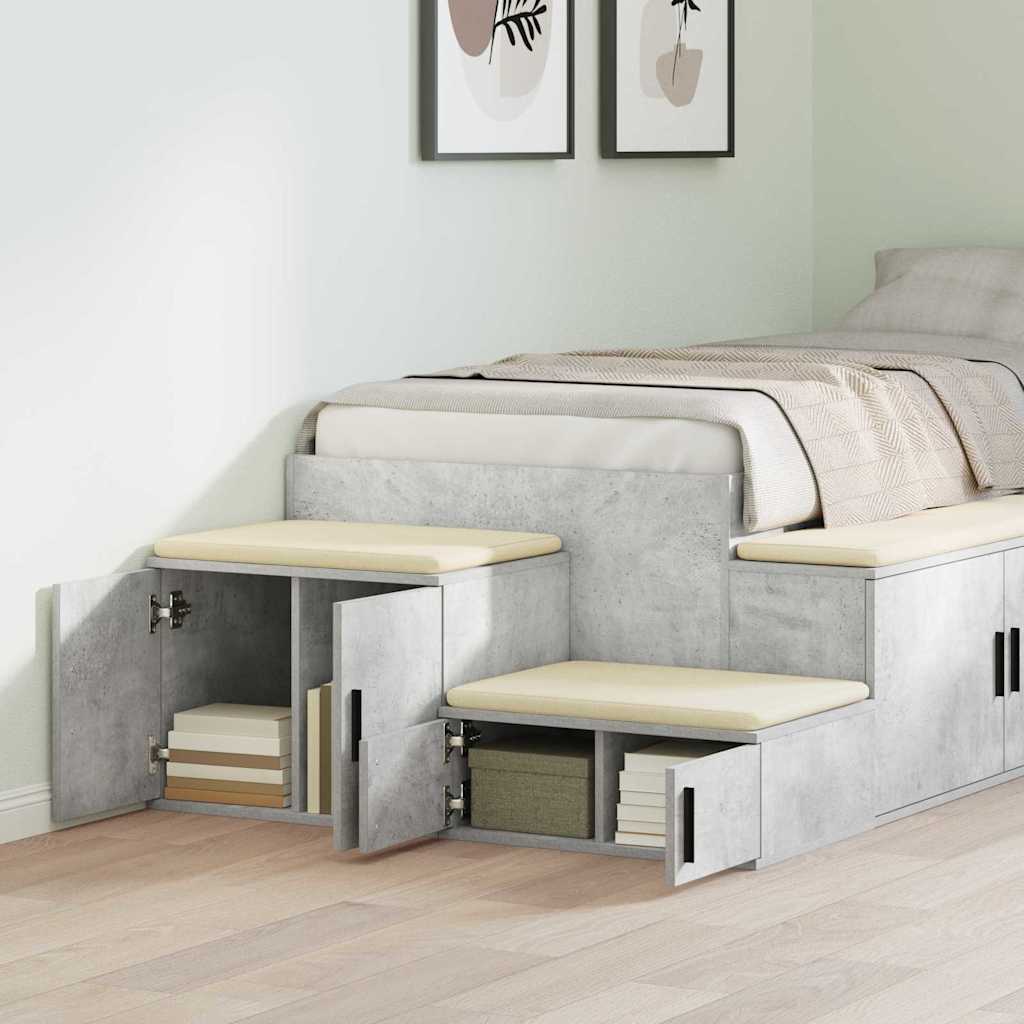 Oppbevaringsskap 2 pcs Betonggrå 127 x 41 x 40 cm