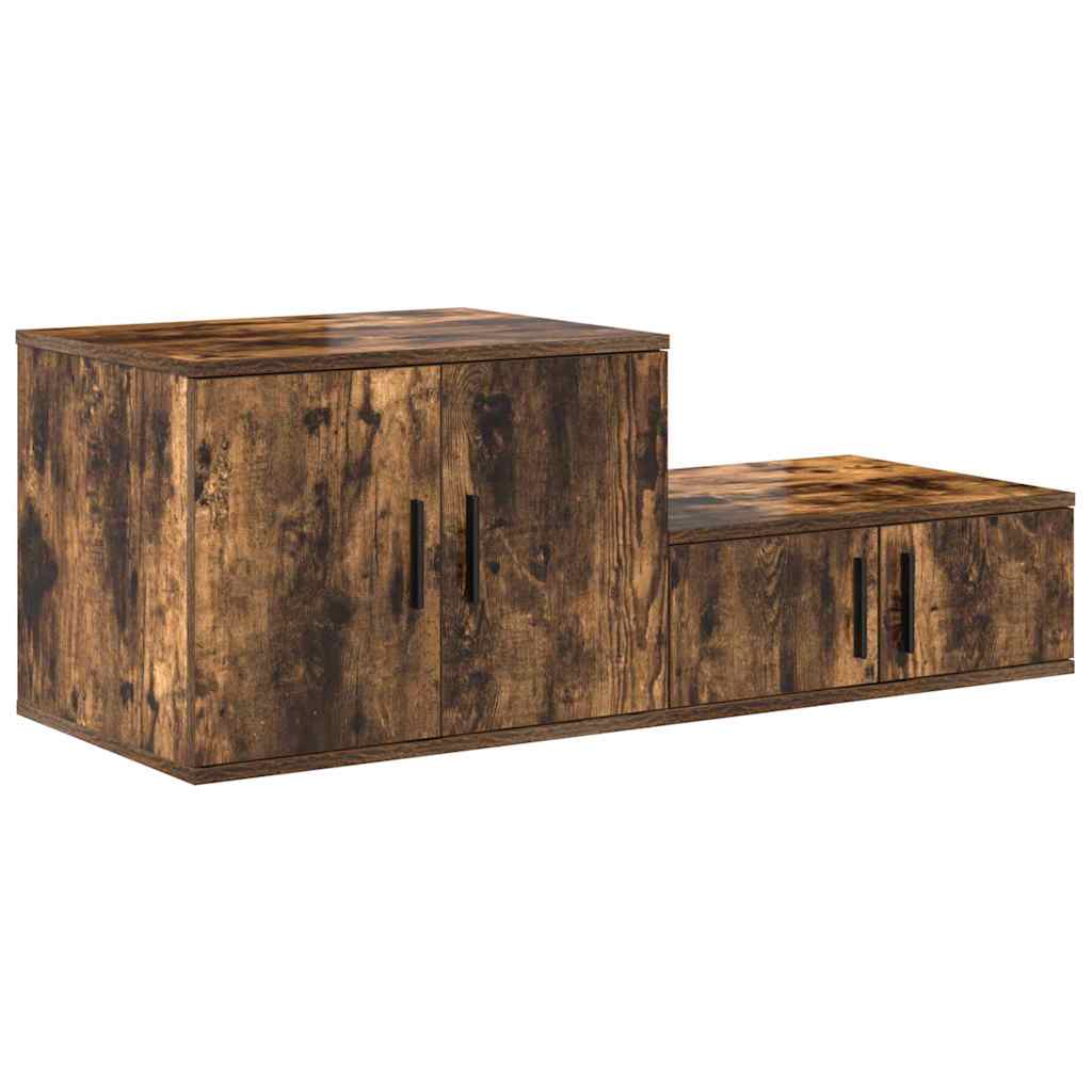Oppbevaringsskap 2 pcs Røkt eik 127 x 41 x 40 cm Konstruert tre