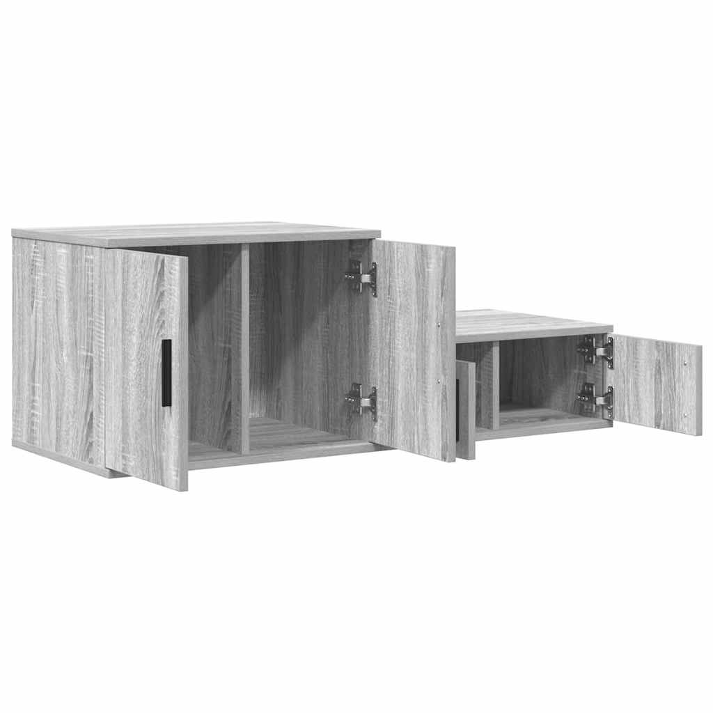 Oppbevaringsskap 2 pcs Grå Sonoma 127 x 41 x 40 cm