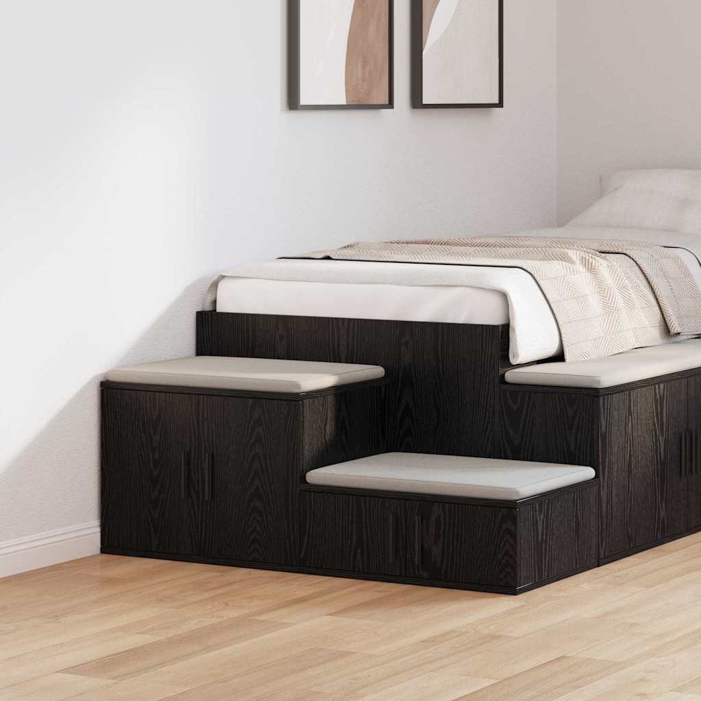 Oppbevaringsskap 2 pcs Svart Eik 118 x 41 x 40 cm