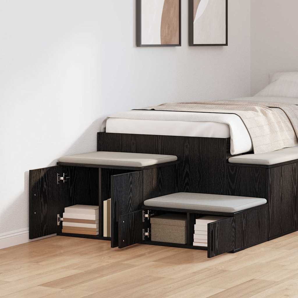 Oppbevaringsskap 2 pcs Svart Eik 118 x 41 x 40 cm