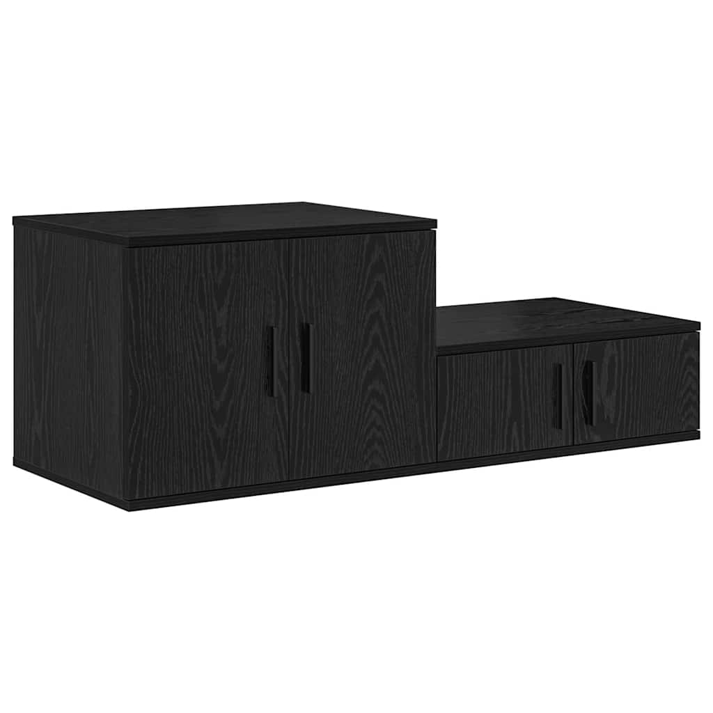 Oppbevaringsskap 2 pcs Svart Eik 118 x 41 x 40 cm