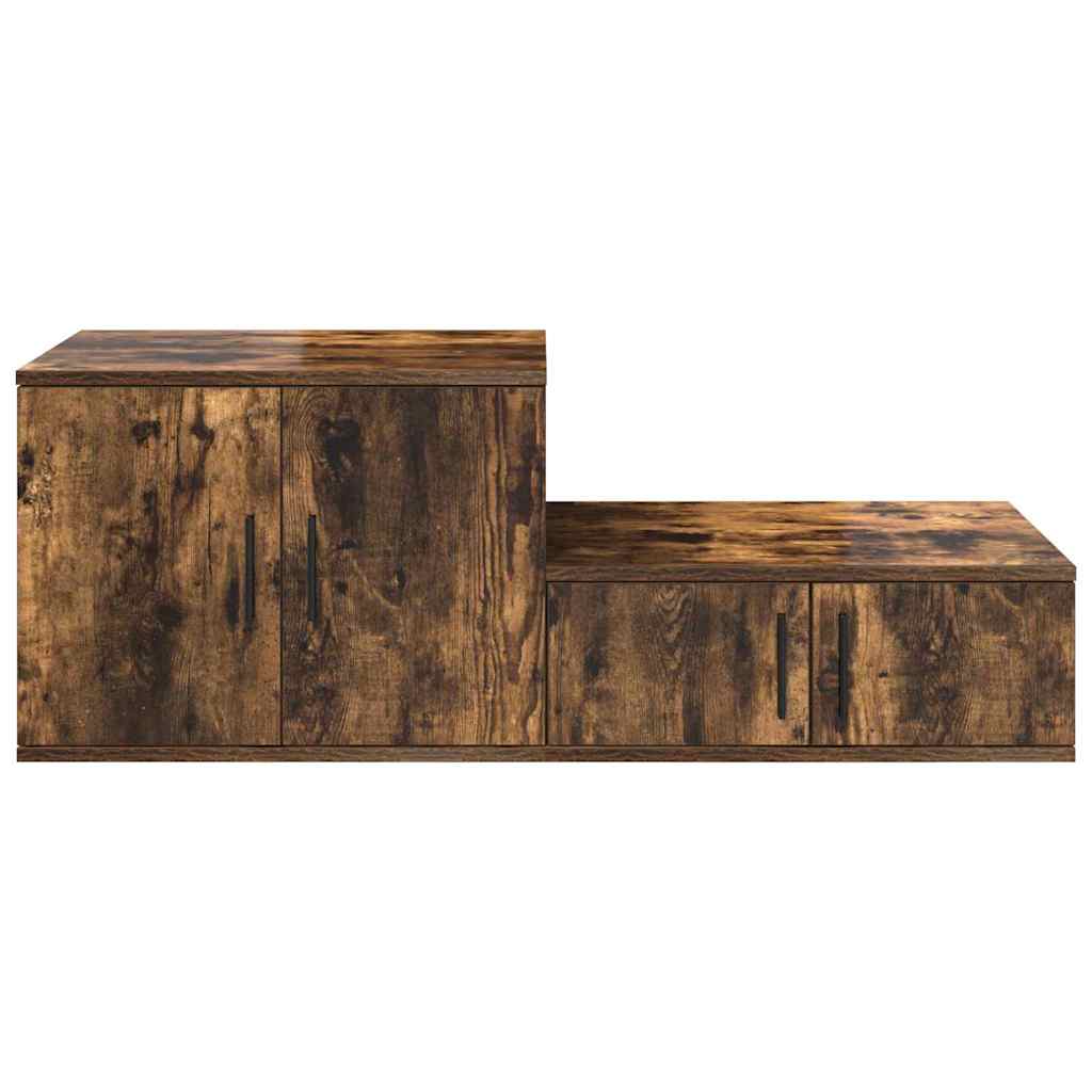 Oppbevaringsskap 2 pcs Røkt eik 118 x 41 x 40 cm Konstruert tre