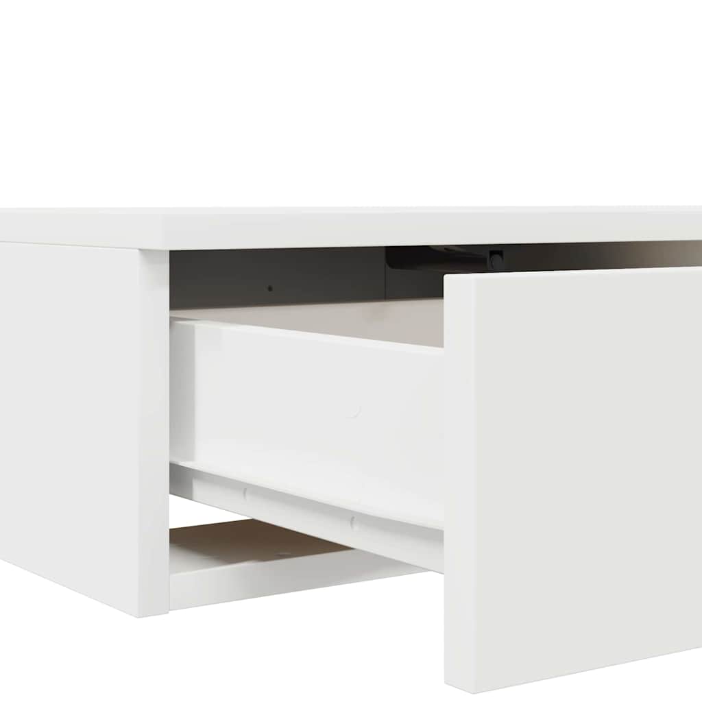 Sengeskuffer med skuff Hvit 100 x 36,5 x 16,5 cm Konstruert tre