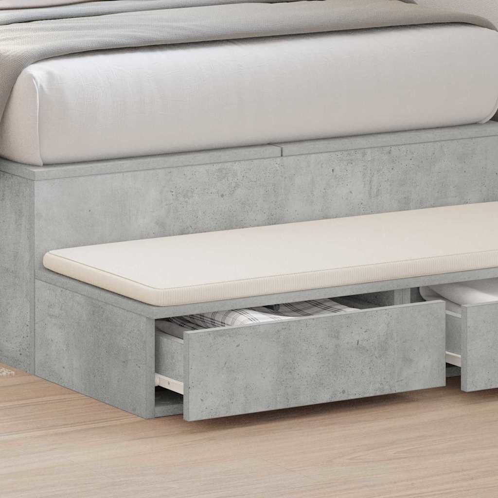 Sengeskuffer Betonggrå 90 x 36,5 x 16,5 cm Konstruert tre