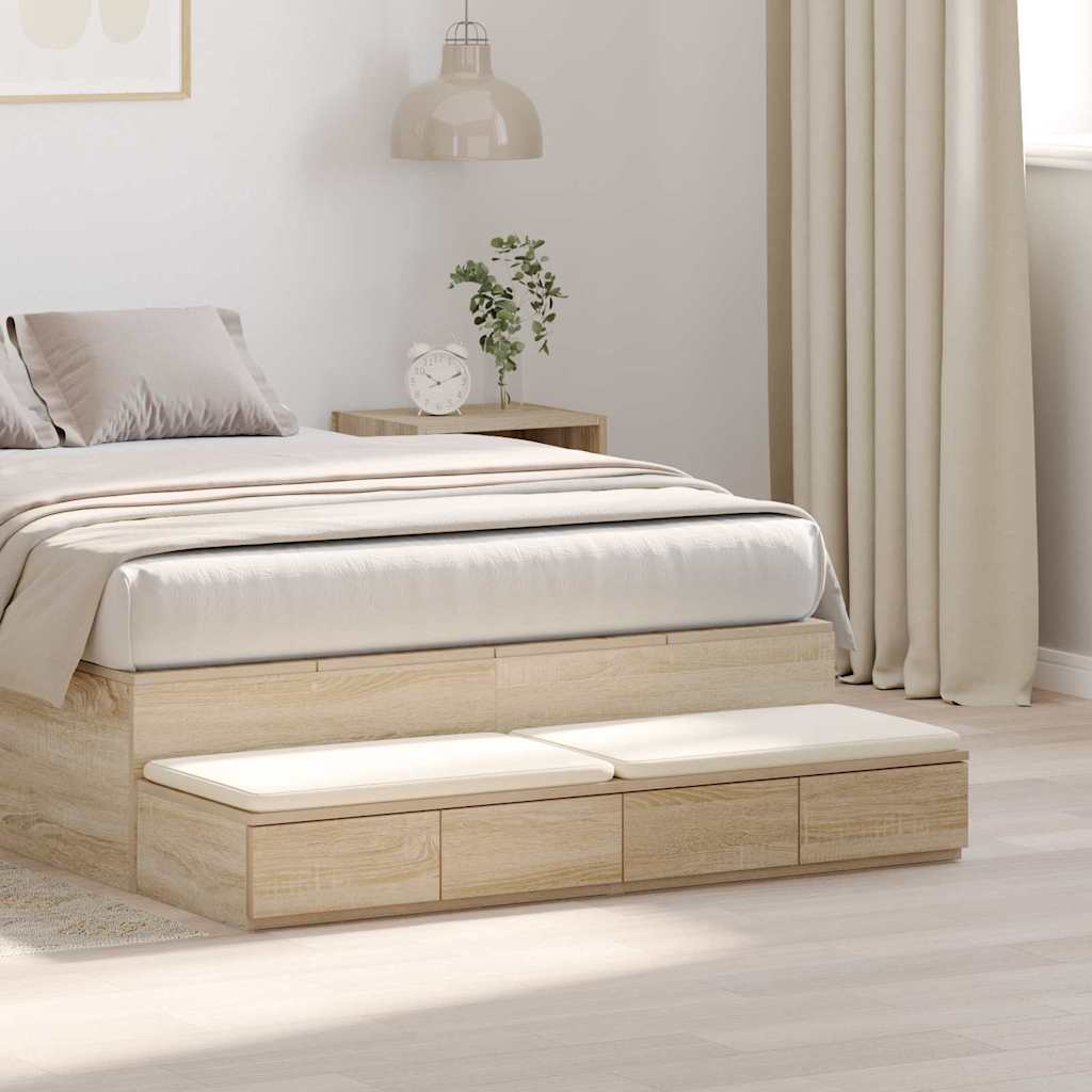 Sengeskuffer Sonoma eik 120 x 36,5 x 16,5 cm Konstruert tre