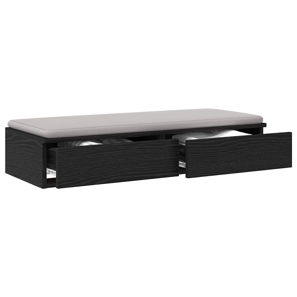 Sengeskuffer Svart Eik 75 x 36,5 x 16,5 cm Konstruert tre