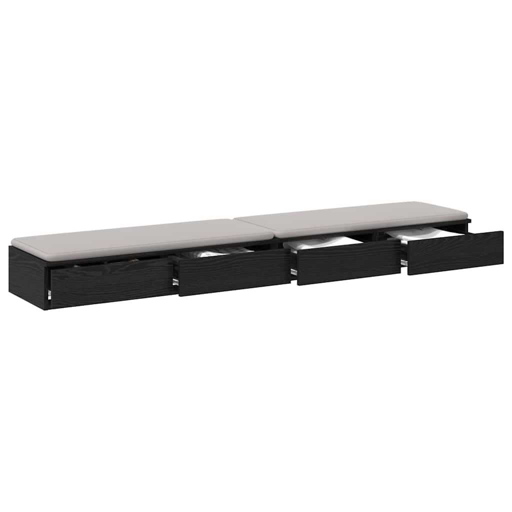 Sengeskuffer Svart Eik 180 x 36,5 x 16,5 cm Konstruert tre