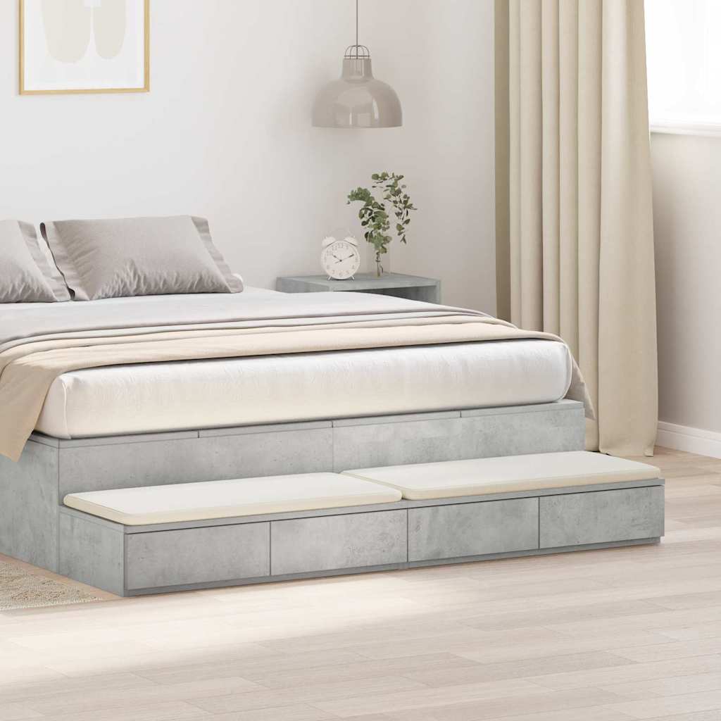 Sengeskuffer Betonggrå 135 x 36,5 x 16,5 cm Konstruert tre