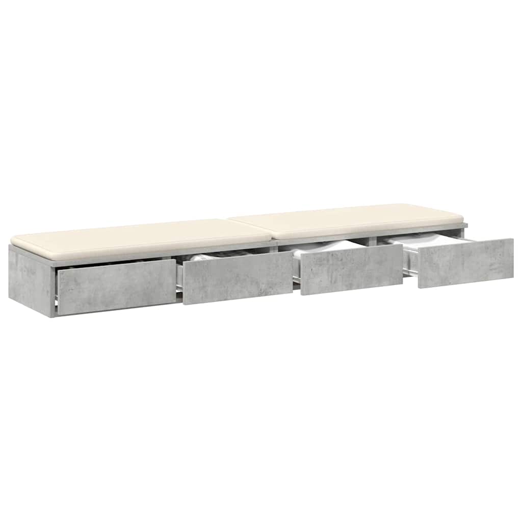 Sengeskuffer Betonggrå 135 x 36,5 x 16,5 cm Konstruert tre