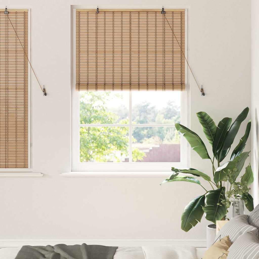 Rullegardin med gardiner Natur 100 x 160 cm Bambus