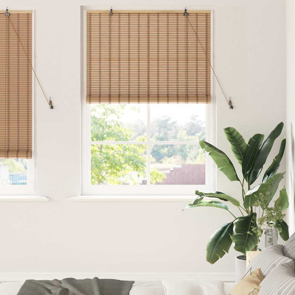Rullegardin med gardiner Natur 110 x 220 cm Bambus