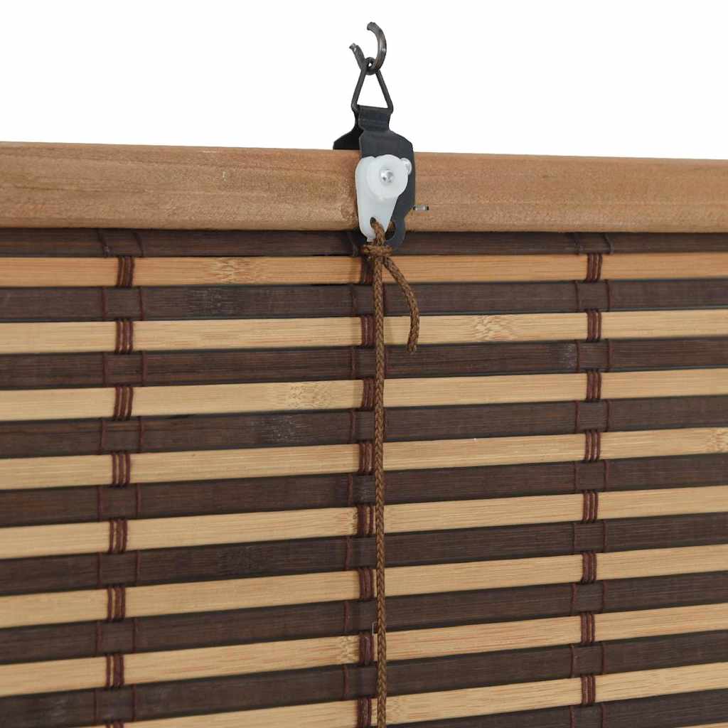 Rullegardin med gardiner Brun 60 x 220 cm Bambus