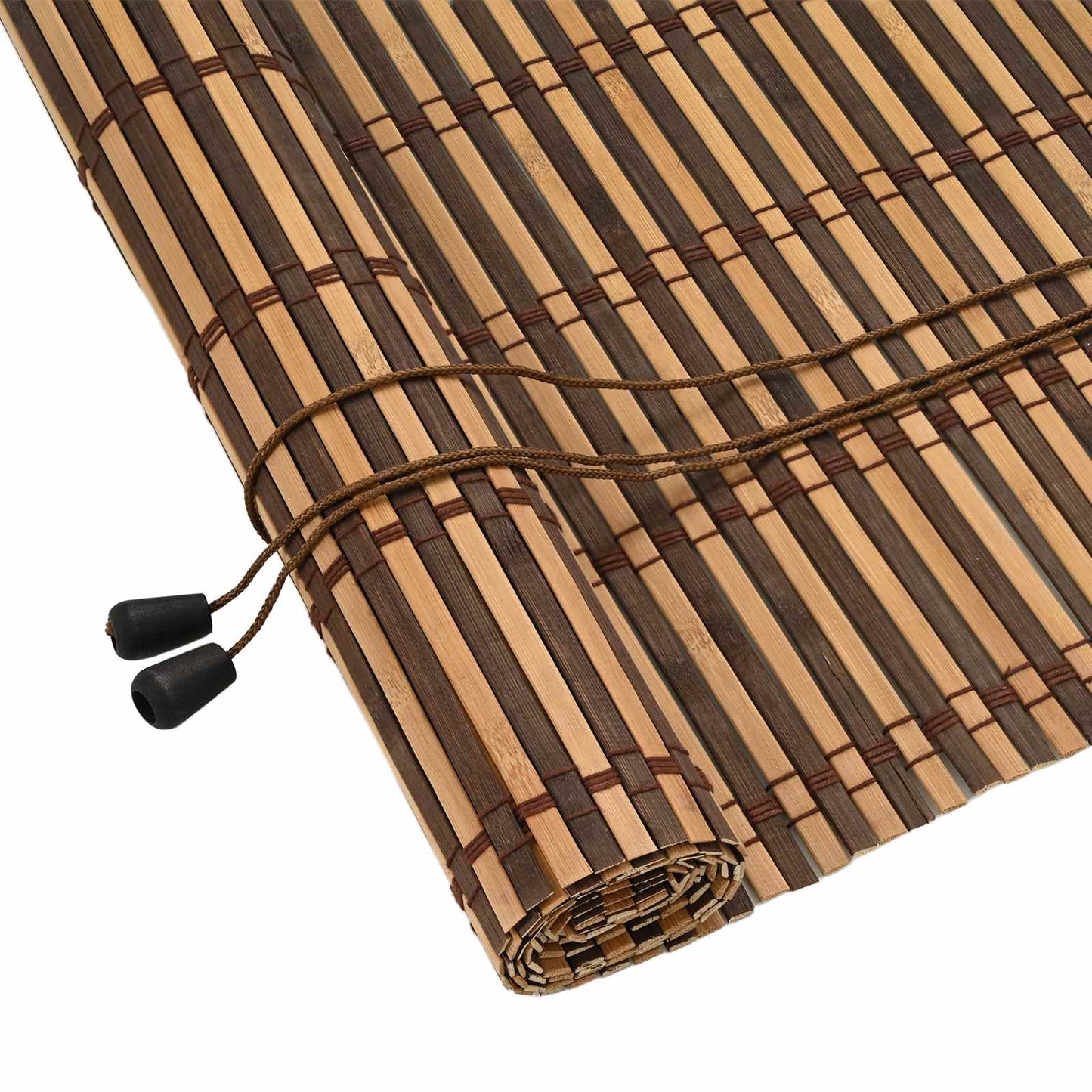 Rullegardin med gardiner Brun 60 x 220 cm Bambus