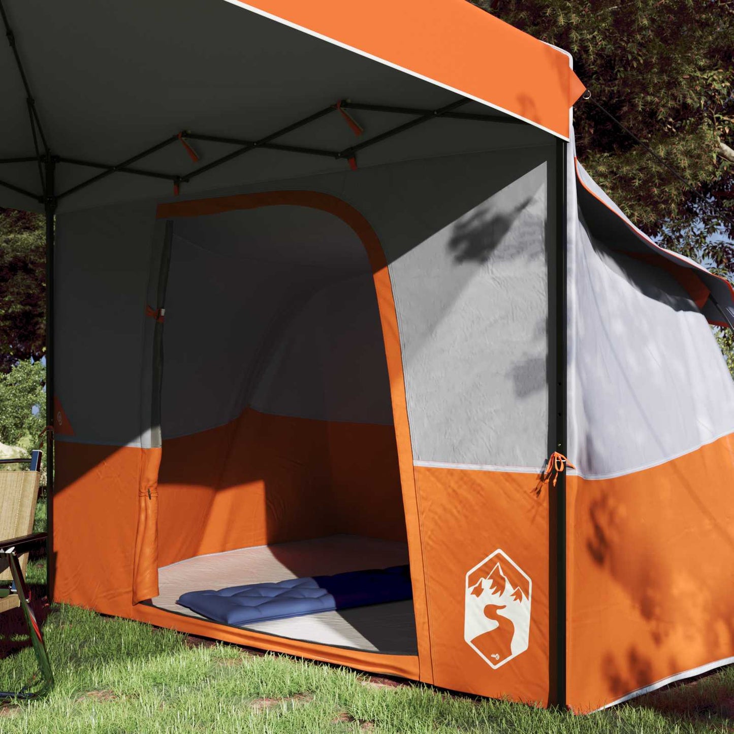 Camping Telt Sett med tak 2 pcs Oransje Taffeta og Stoff