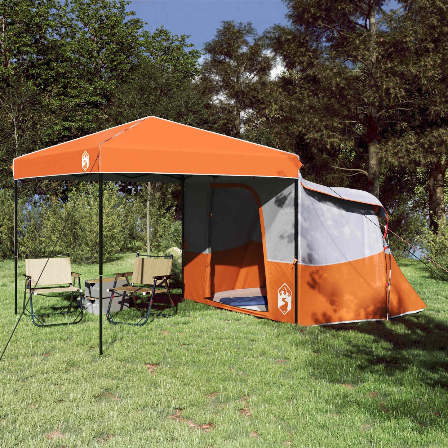 Camping Telt Sett med tak 2 pcs Oransje Taffeta og Stoff
