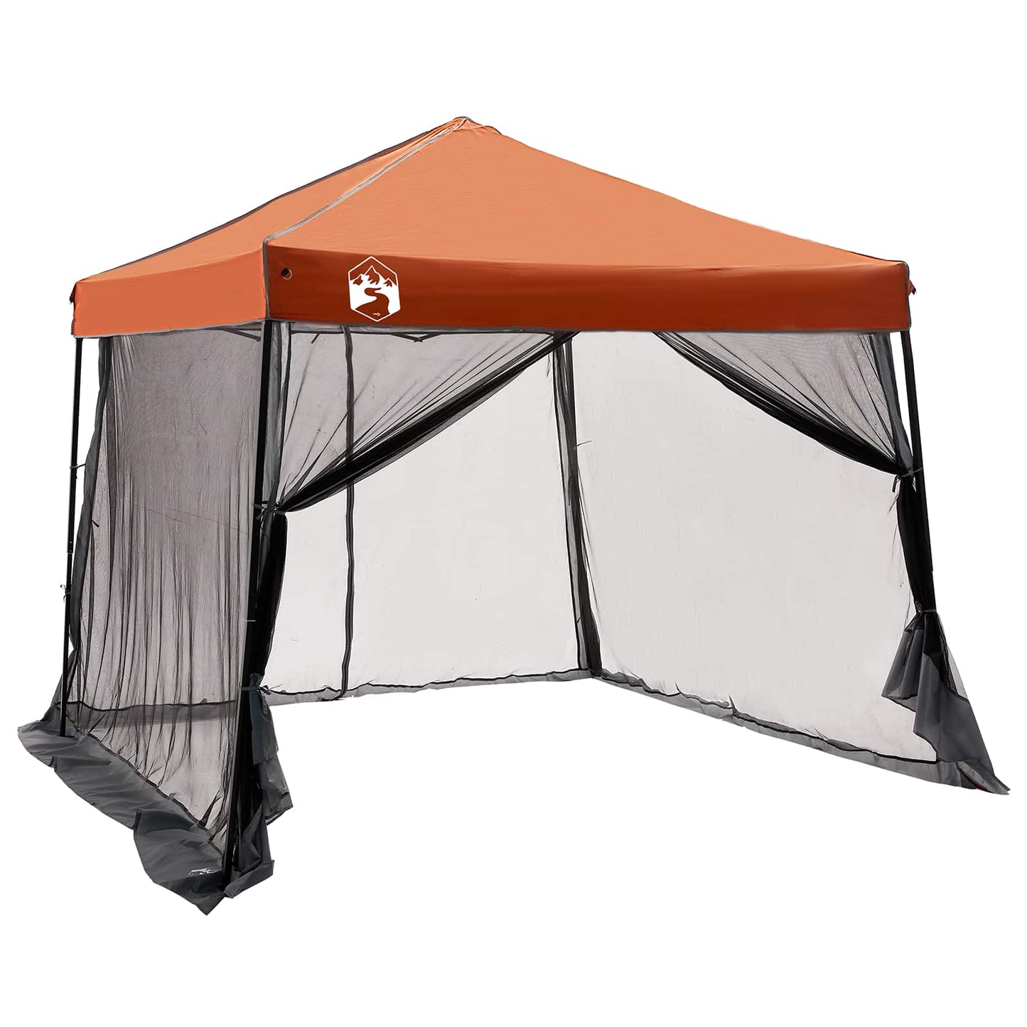 Camping Telt Sett med tak 2 pcs Grå og Oransje Taffeta og Stoff