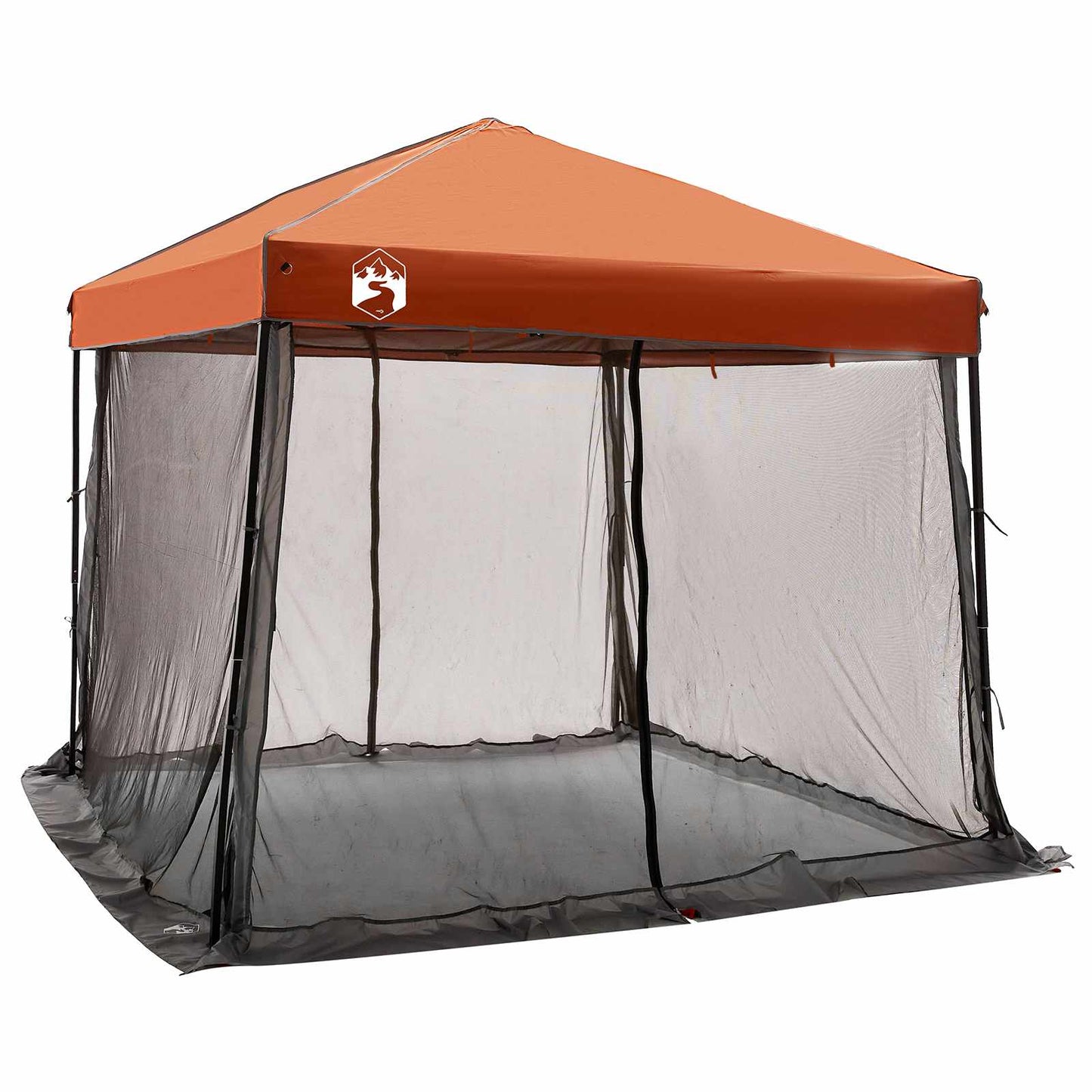Camping Telt Sett med tak 2 pcs Grå og Oransje Taffeta og Stoff
