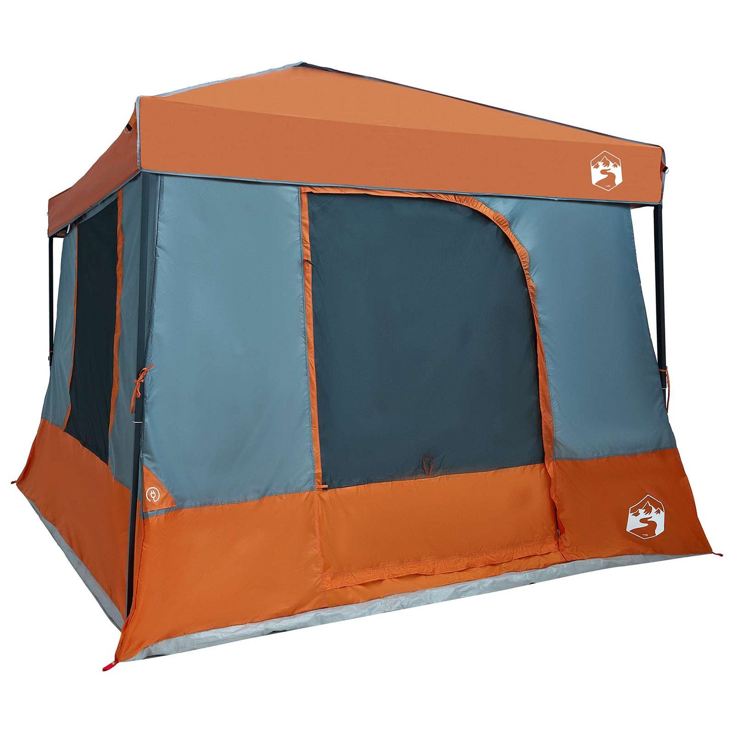 Camping Telt Sett med tak 2 pcs Grå og Oransje Taffeta og Stoff