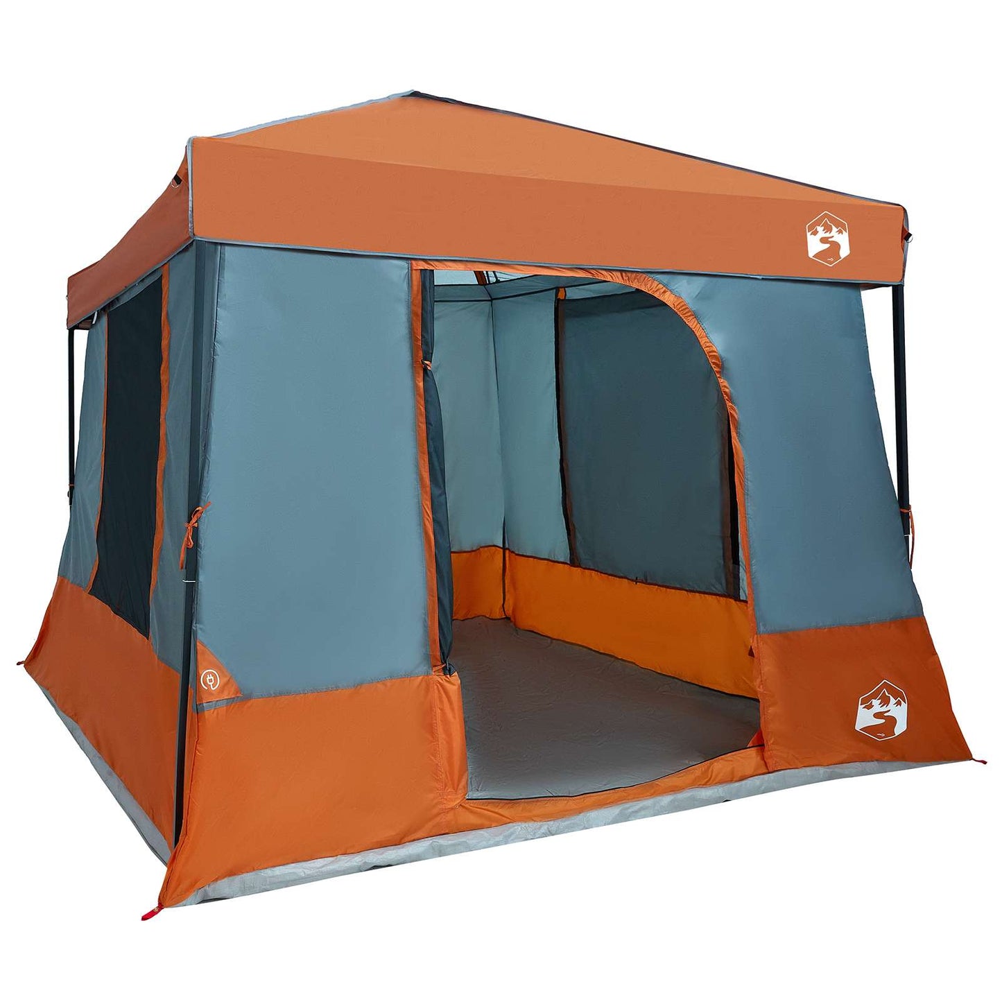 Camping Telt Sett med tak 2 pcs Grå og Oransje Taffeta og Stoff