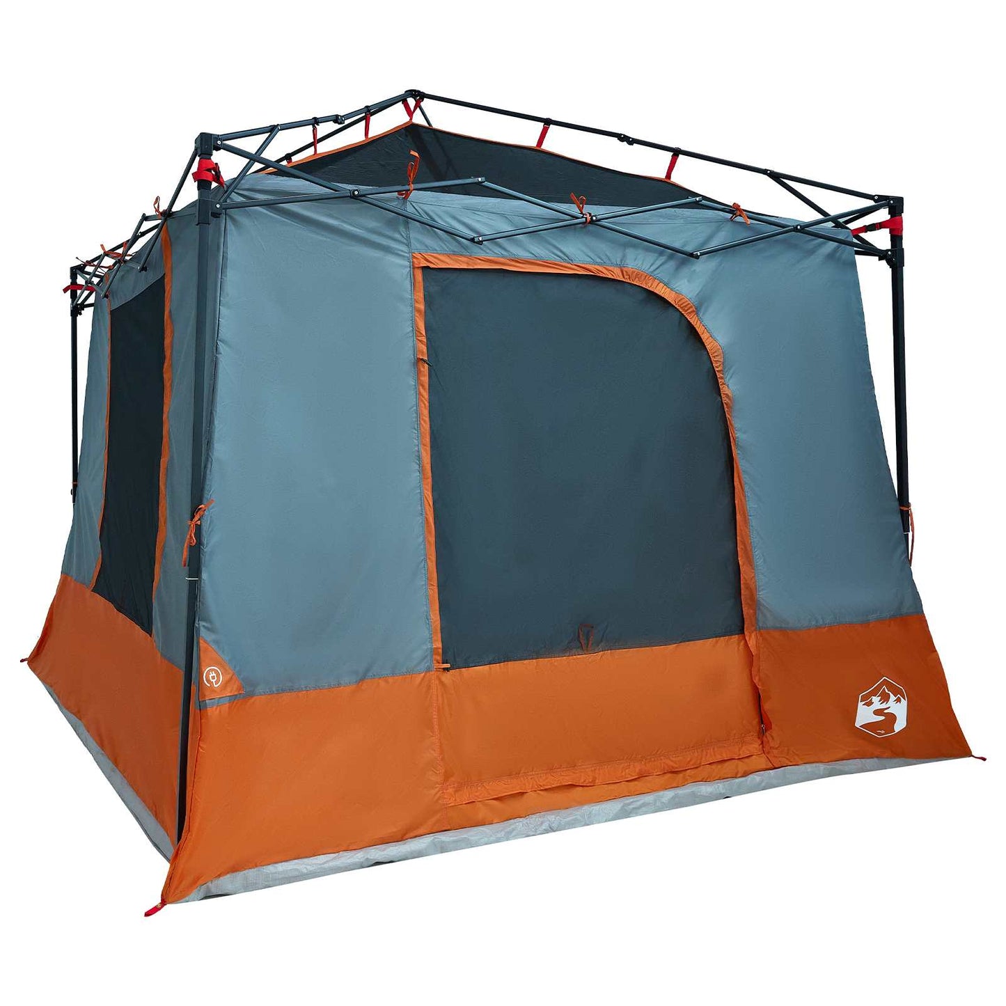 Camping Telt Sett med tak 2 pcs Grå og Oransje Taffeta og Stoff