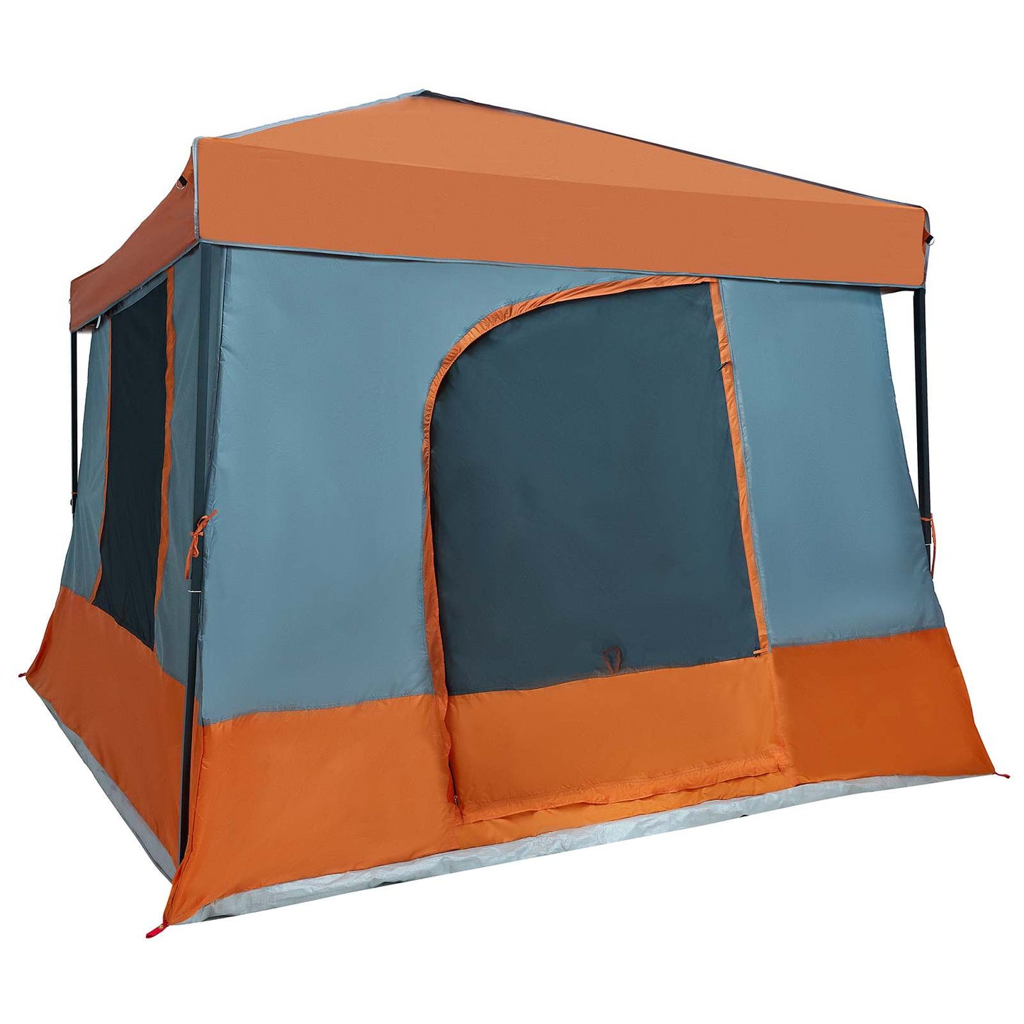 Camping Telt Sett med tak 2 pcs Grå og Oransje Taffeta og Stoff