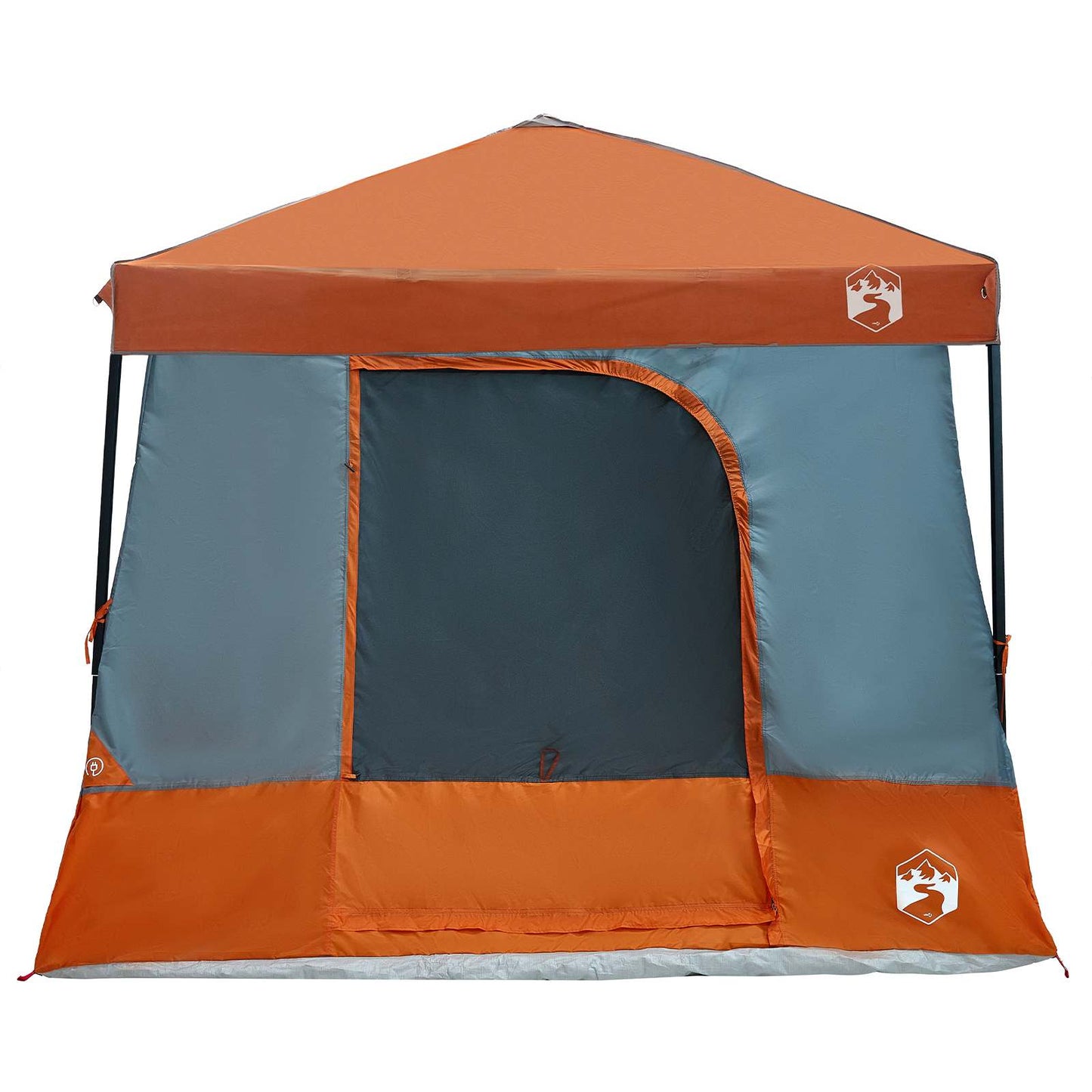 Camping Telt Sett med tak 2 pcs Grå og Oransje Taffeta og Stoff