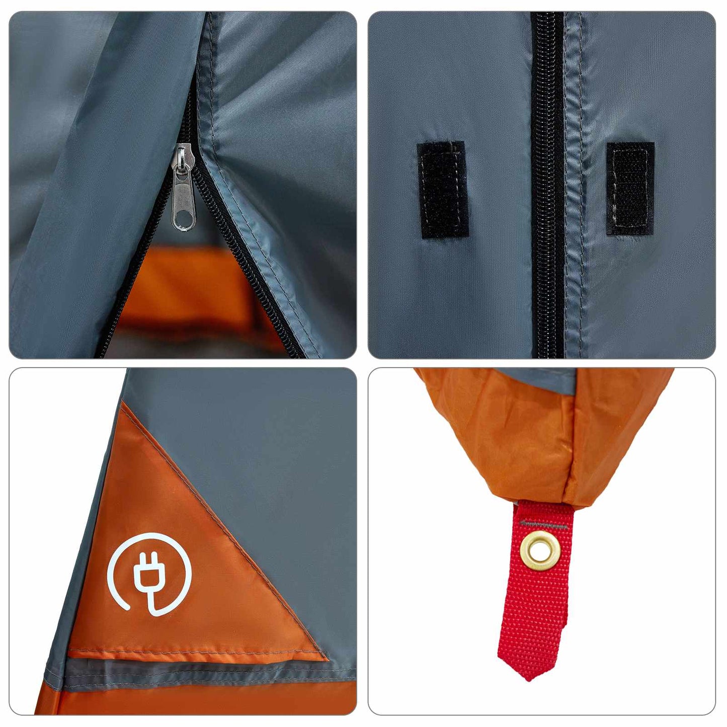Camping Telt Sett med tak 2 pcs Grå og Oransje Taffeta og Stoff