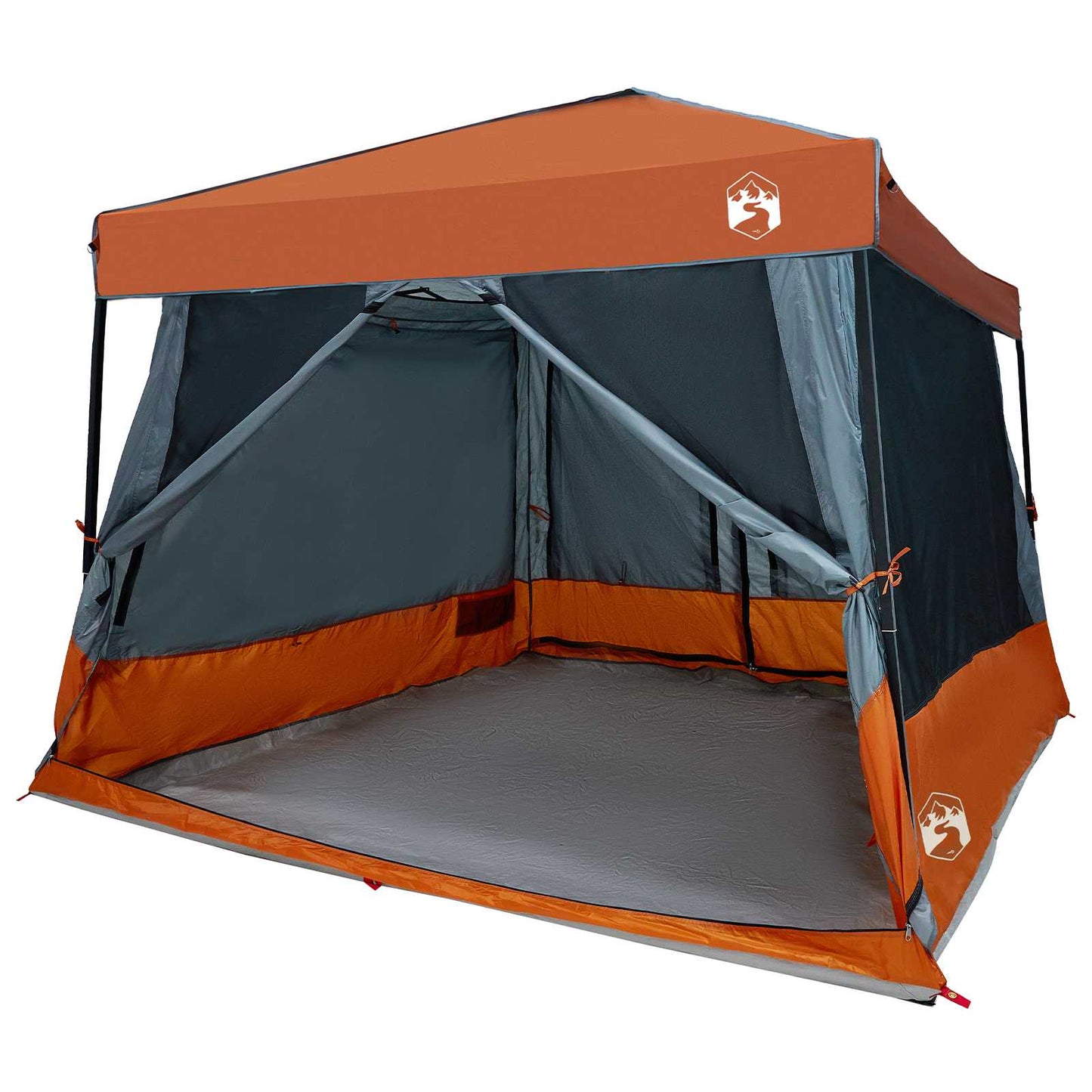 Camping Telt Sett med tak 2 pcs Grå og Oransje Taffeta og Stoff