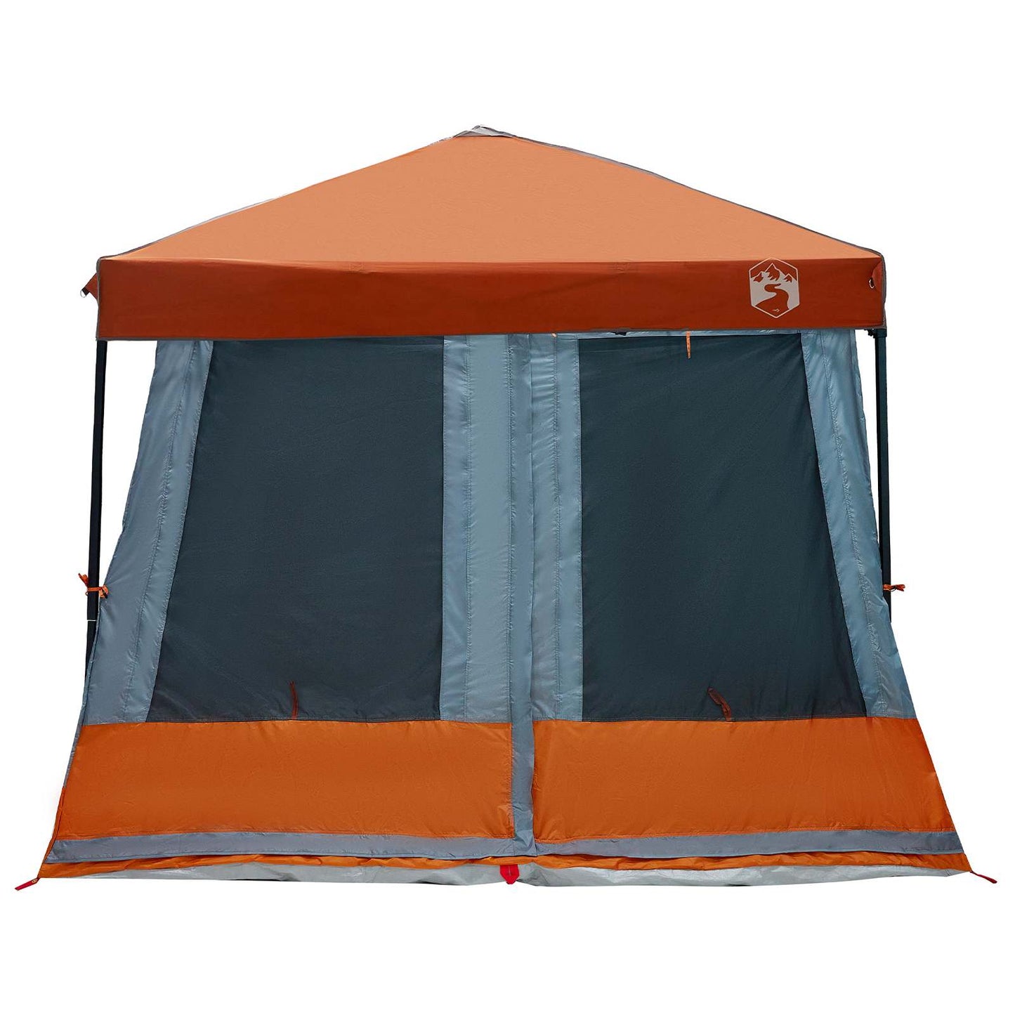 Camping Telt Sett med tak 2 pcs Grå og Oransje Taffeta og Stoff