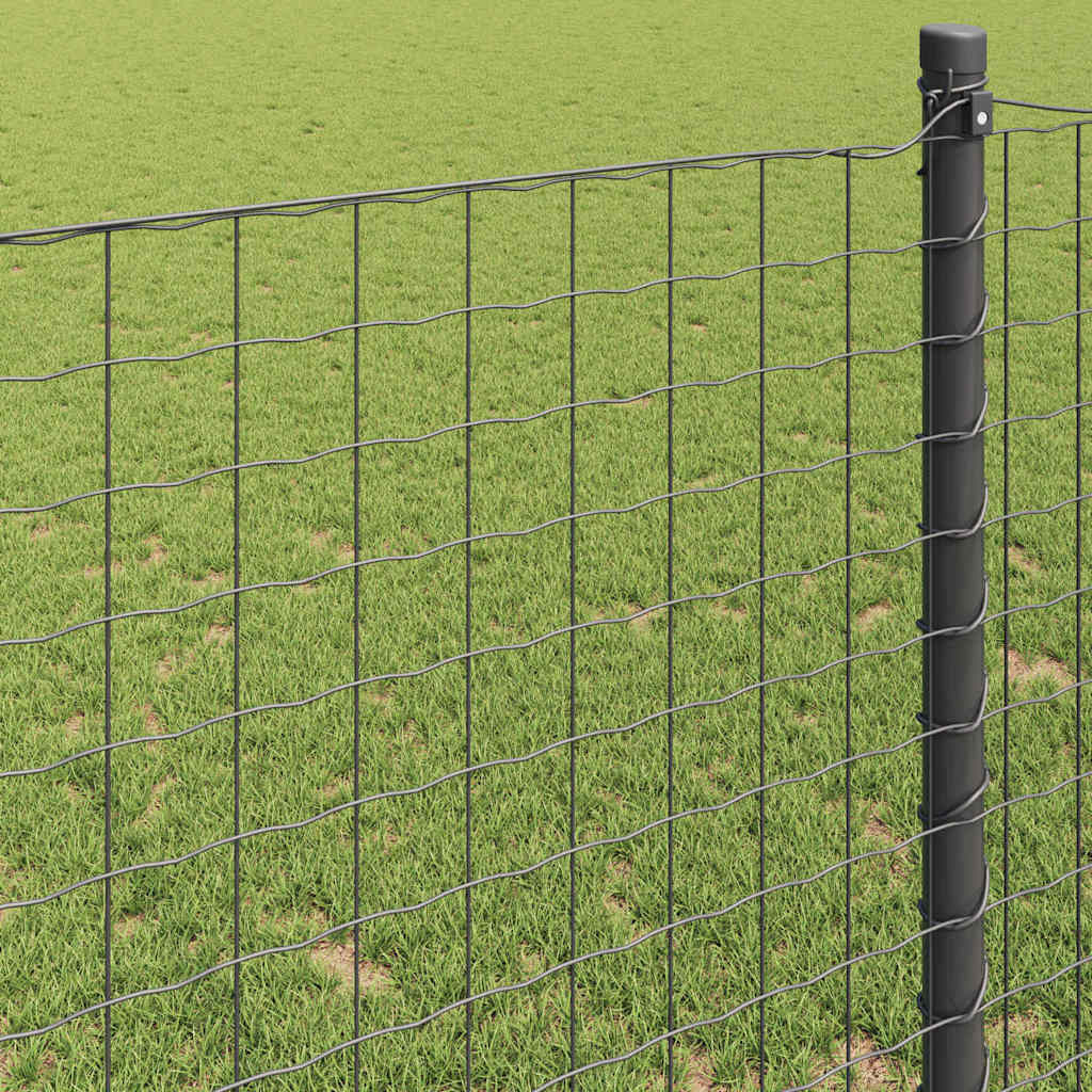 Euro gjerde Grå 0,4 x 25 m PVC-belagt jern vidaXL