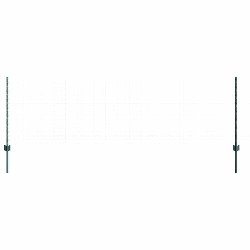 Innebygd gjerdepåle 44 stk. Grønn 120 cm Pulverlakkert stål