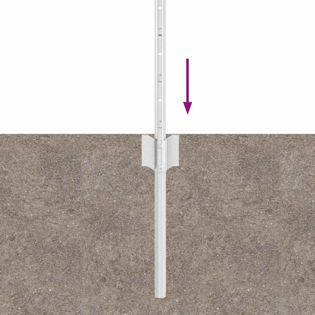 Gjerdepåle 44 pcs sølv 80 cm Stål