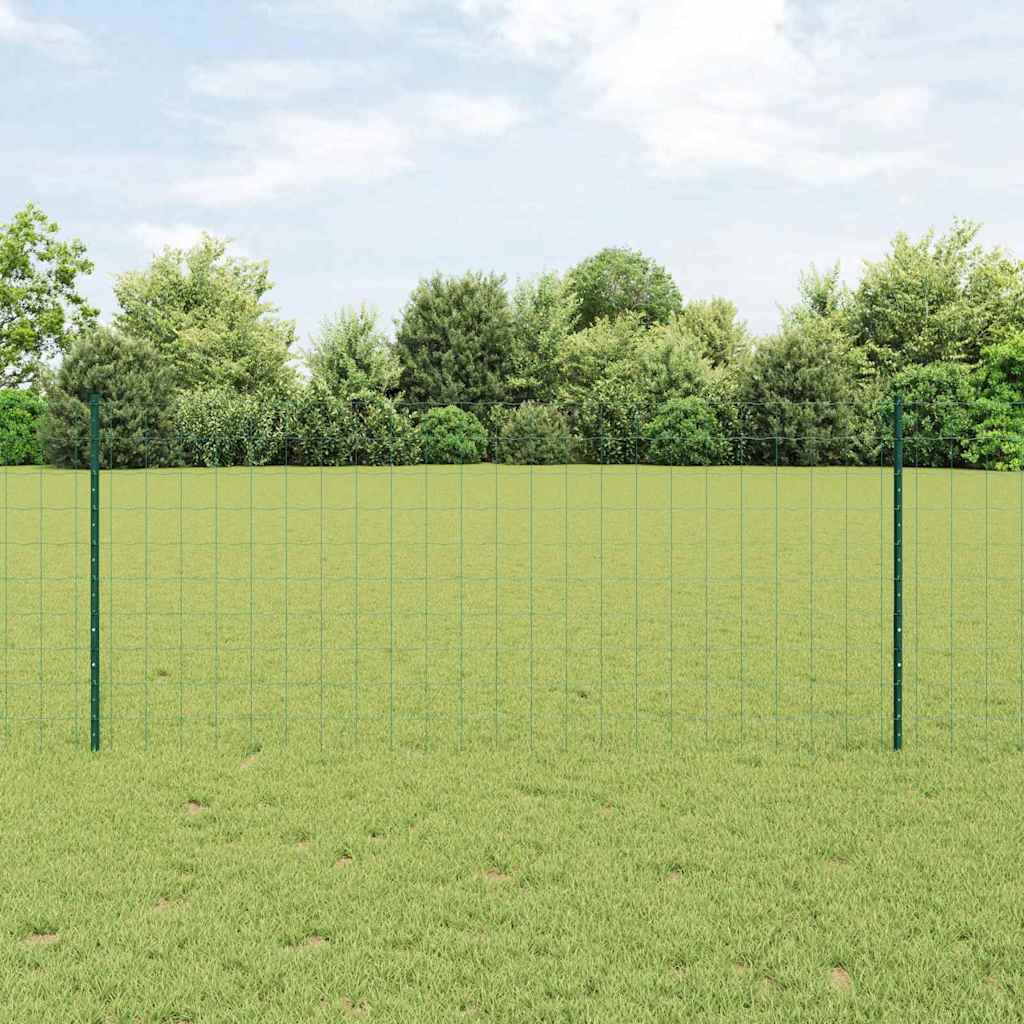 Euro gjerdet med stolpe 10 x 1 m PVC-belagt stål Grønn Mesh