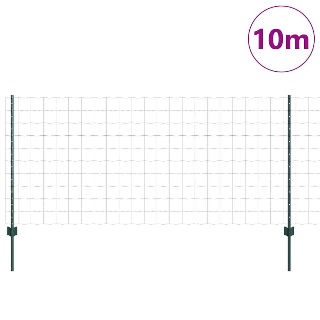 Euro gjerdet med stolpe 10 x 1 m PVC-belagt stål Grønn Mesh
