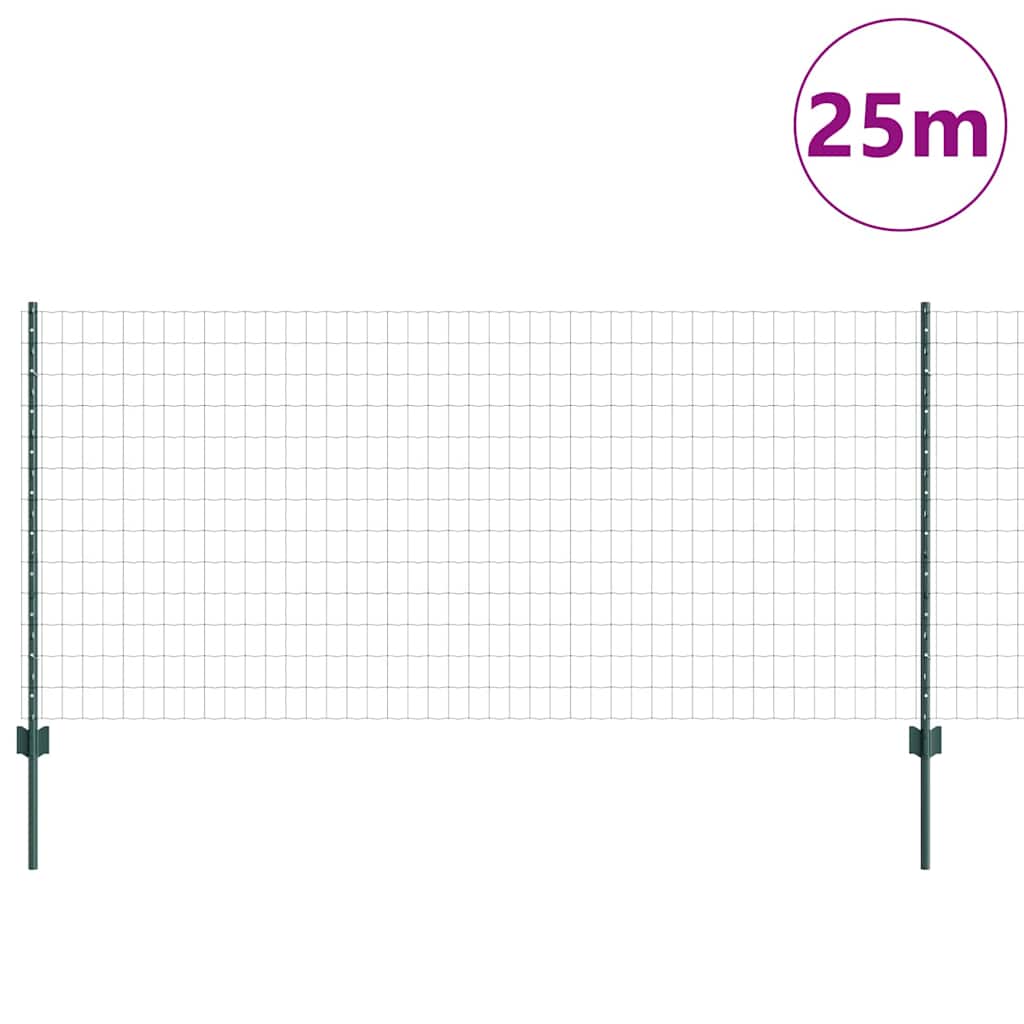 Euro gjerdet med stolpe 25 x 1 m PVC-belagt stål Grønn Mesh