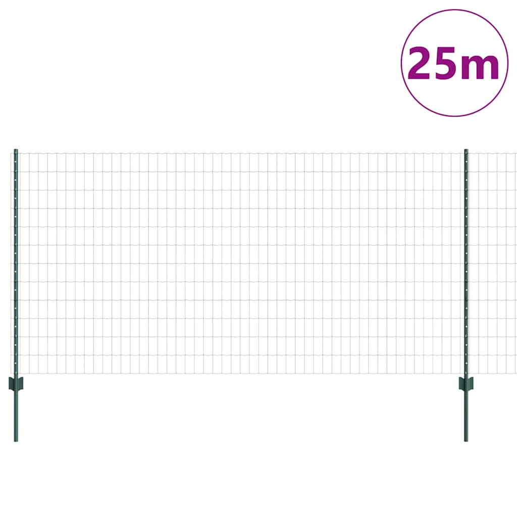Euro gjerdet med stolpe 25 x 1,2 m PVC-belagt stål Grønn Mesh