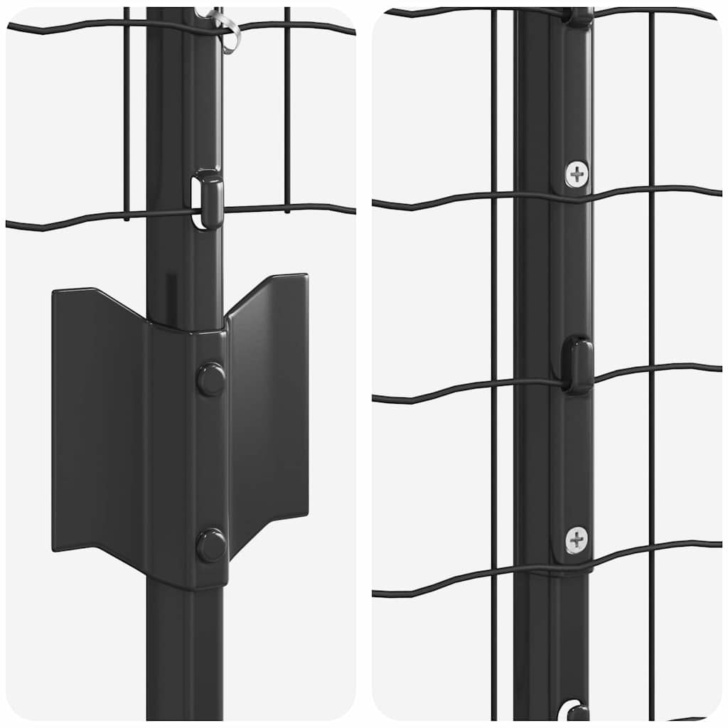 Euro gjerdet med stolpe 10 x 1 m PVC-belagt stål Grå Mesh