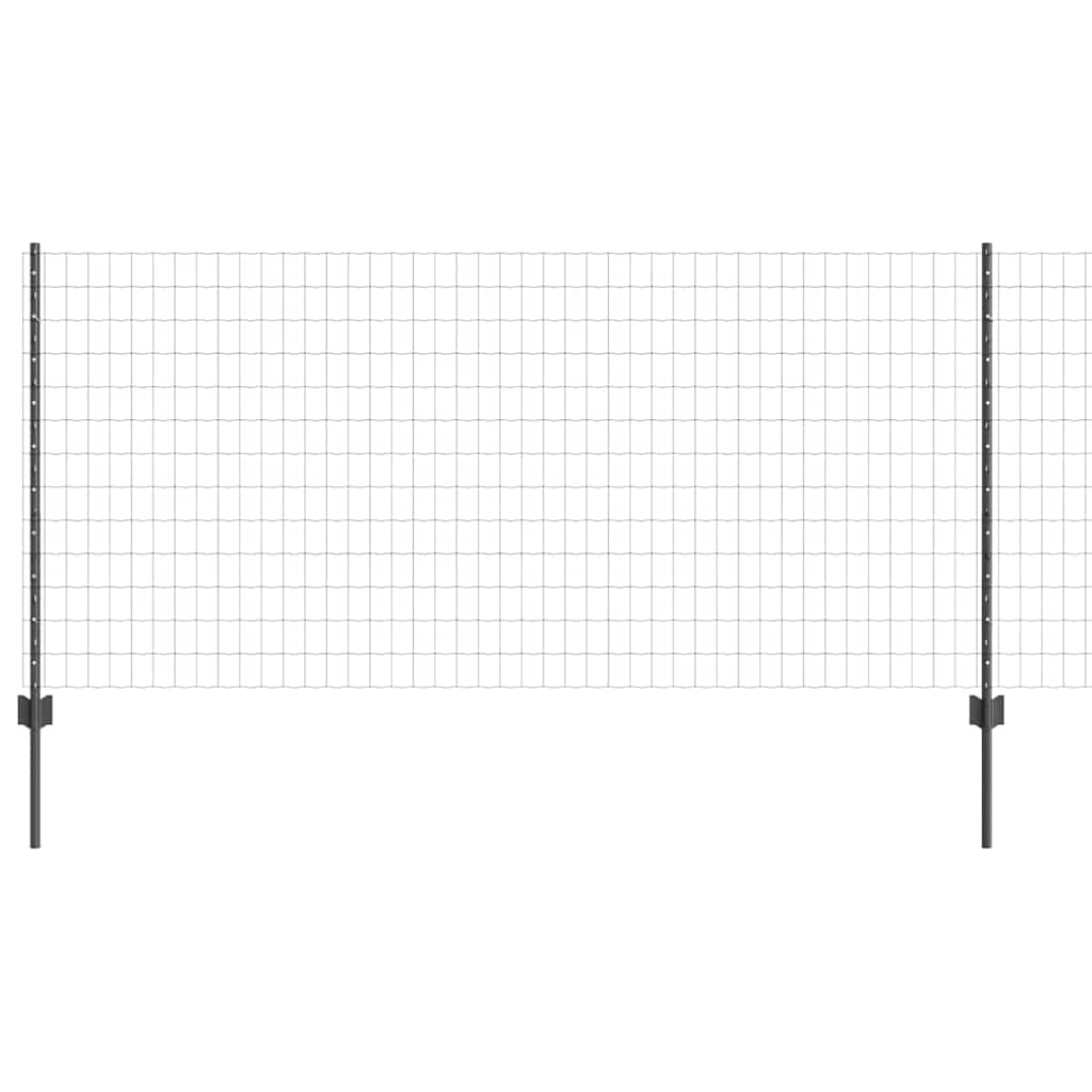 Euro gjerdet med stolpe 10 x 1 m PVC-belagt stål Grå Mesh